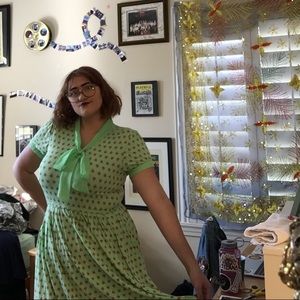 Green 1940s inspired dress